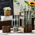 Glass & Wood Vase