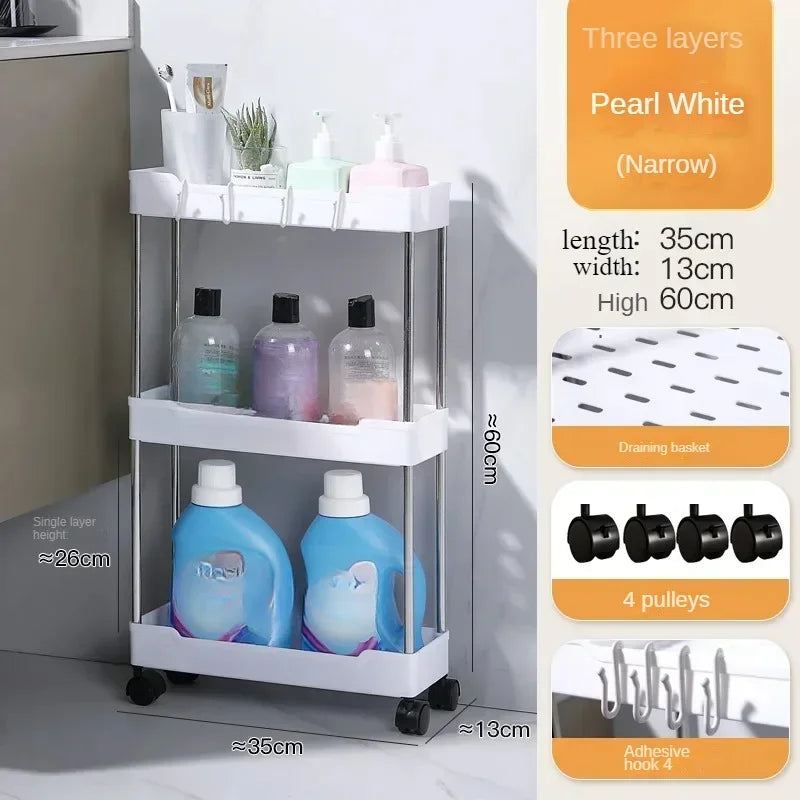 Slim Rolling Storage Trolley