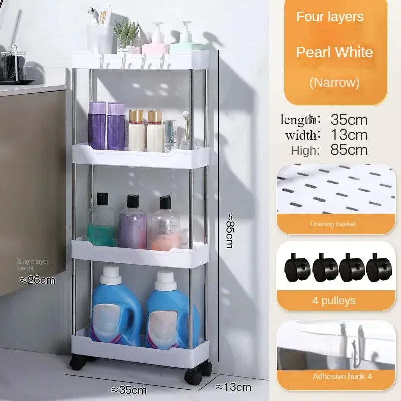 Slim Rolling Storage Trolley