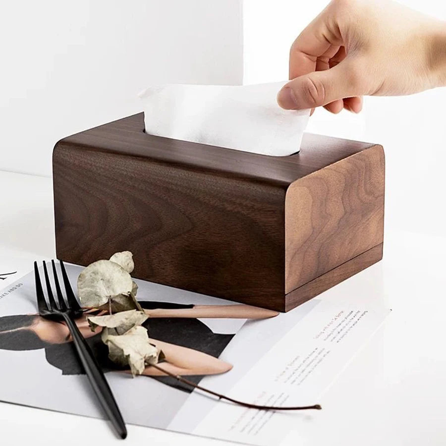 Walnut Tissue Box