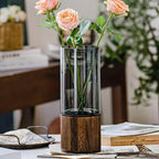 Glass & Wood Vase