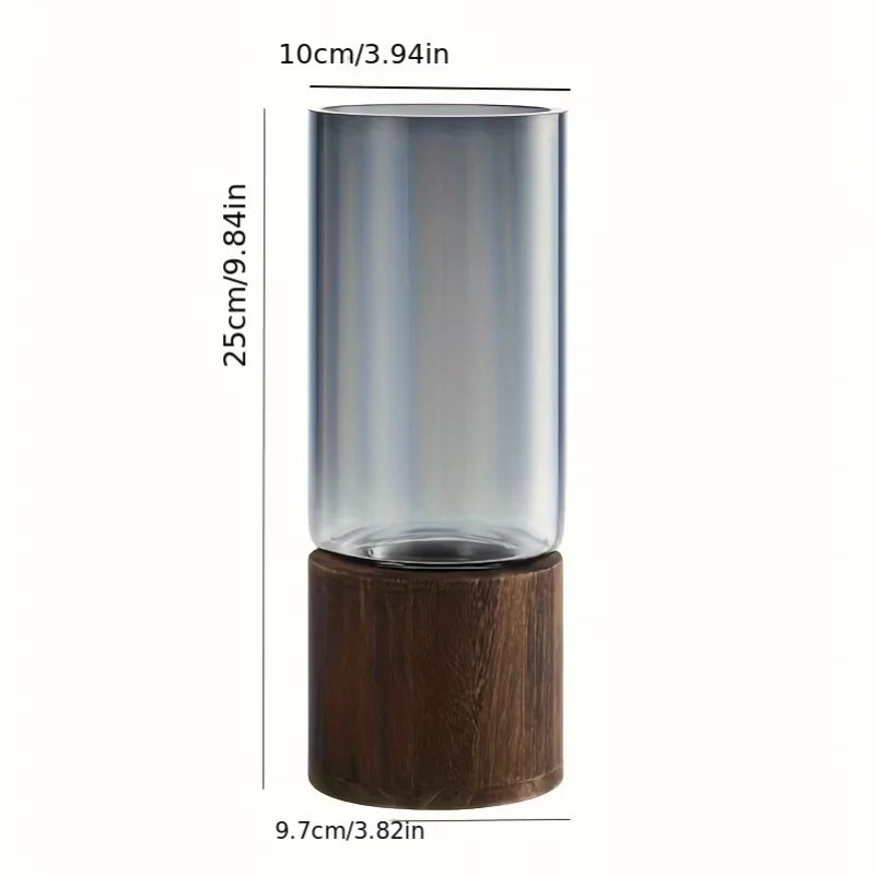 Glass & Wood Vase